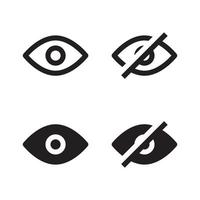 Eye vector icons set. Password eye vision illustration sign collection. Suitable for design element of user login UI UX.