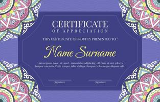 Creative Certificate With Mandala vector