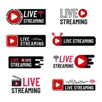 Live Streaming Badge set vector