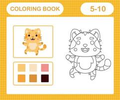 Coloring pages of cute cat education game for kids age 5 and 10 Year Old vector