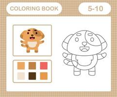 Coloring pages of cute dog education game for kids age 5 and 10 Year Old vector