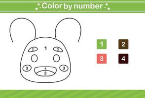 color by number of cute insect Educational game suitable for kids and preschool vector