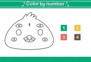 colorear por número de animales lindos. juego educativo adecuado para niños y preescolar vector