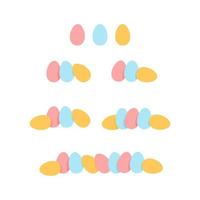 Set of different Easter eggs vector