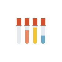 A set of small test tubes with caps and colored liquid inside vector