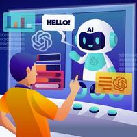 Chat GPT Interaction Concept vector