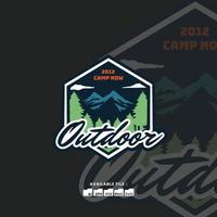 Camping Badge Logo Design Template vector