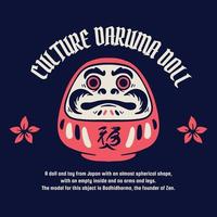 Daruma Doll Tshirt Design vector