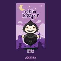 Grim Reaper halloween costume character vector