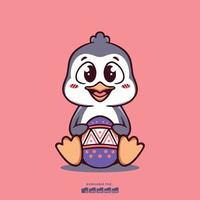 linda pinguin dibujos animados para niños vector
