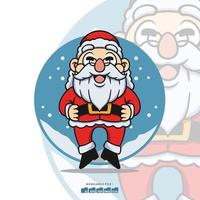 cute christmas santa clause cartoon collection vector