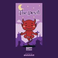 Devil halloween costume character vector