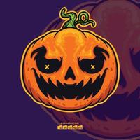 ilustración de cabeza de calabaza vector