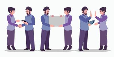 teamwork is a vector design of several people shaking hands to work together in business