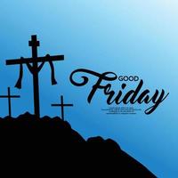 Good Friday is a Christian holiday commemorating the crucifixion of Jesus and his death at Calvary. Vector illustration.