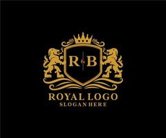 Initial RB Letter Lion Royal Luxury Logo template in vector art for Restaurant, Royalty, Boutique, Cafe, Hotel, Heraldic, Jewelry, Fashion and other vector illustration.