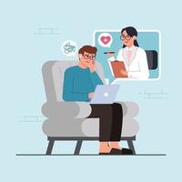 Online Consultation With A Psychologist vector