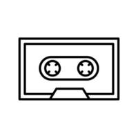 vintage cassette tape outline vector icon isolated on white background. nostalgic old cassette tape icon