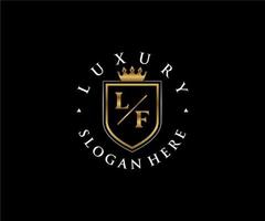 Initial LF Letter Royal Luxury Logo template in vector art for Restaurant, Royalty, Boutique, Cafe, Hotel, Heraldic, Jewelry, Fashion and other vector illustration.