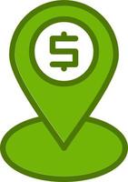 Cash location Vector Icon