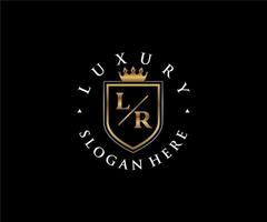 Initial LR Letter Royal Luxury Logo template in vector art for Restaurant, Royalty, Boutique, Cafe, Hotel, Heraldic, Jewelry, Fashion and other vector illustration.