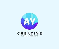 AY initial logo With Colorful Circle template vector. vector