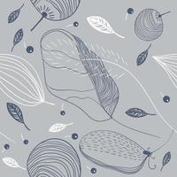 Botanical seamless pattern with leaves vector