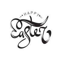 Happy Easter. Black and white calligraphy phrase vector