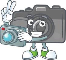 Digital camera mascot icon design vector
