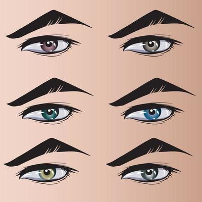 Free Vector  Collection of hand drawn realistic eyes