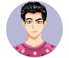 sorprendido joven hombre. manga y anime estilo ilustraciones. vector