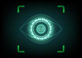Eye scan futuristic technology background. vector