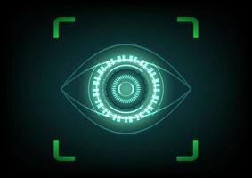 Eye scan futuristic technology background. vector