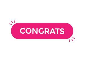 congrats button vectors.sign label speech bubble congrats vector