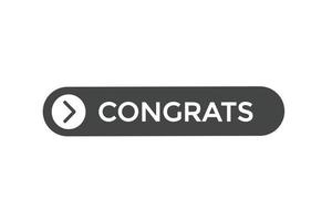 congrats button vectors.sign label speech bubble congrats vector