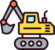 Crawler Excavator Vector Icon