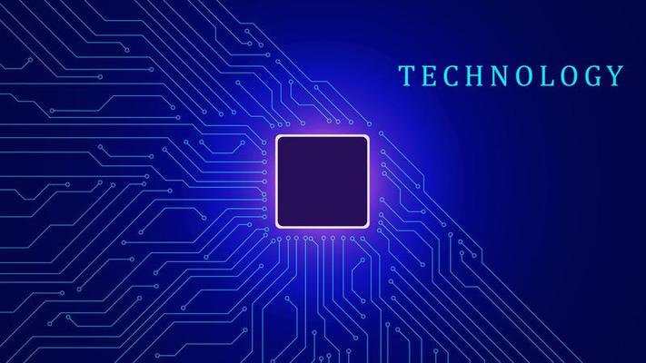 Electronic circuit board with microchip technology. Network connection background. Vector illustration. EPS 10.