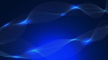 Abstract glowing blue lines on dark blue background. Vector illustration. EPS 10.