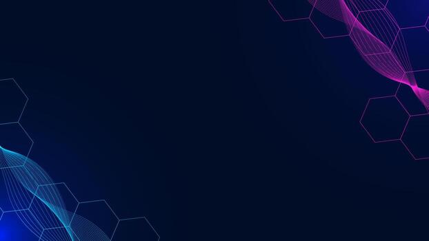 Hexagonal technology concept background template design with wave lines. Vector illustration. EPS 10.