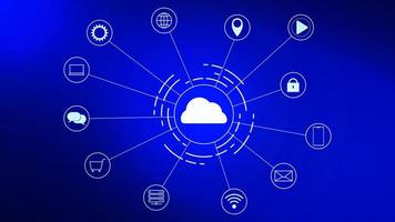 resumen nube informática tecnología concepto. Internet datos almacenamiento. base de datos servidor. ciber tecnología antecedentes. vector ilustración.