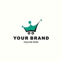 shopping cart logo with crown is perfect for your app or company vector