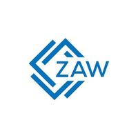 Zaw tecnología letra logo diseño en blanco antecedentes. Zaw creativo iniciales tecnología letra logo concepto. Zaw tecnología letra diseño. vector