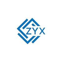 ZYX technology letter logo design on white background. ZYX creative initials technology letter logo concept. ZYX technology letter design. vector