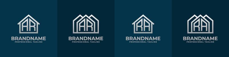 Letter AR and RA Home Logo Set. Suitable for any business related to house, real estate, construction, interior with AR or RA initials. vector