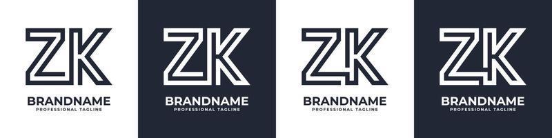 Simple ZK Monogram Logo, suitable for any business with ZK or KZ initial. vector