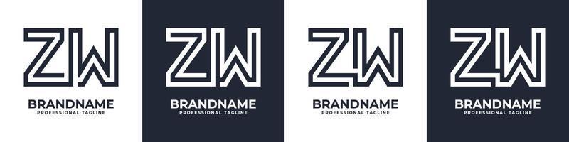 Simple ZW Monogram Logo, suitable for any business with ZW or WZ initial. vector