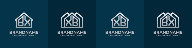 Letter BX and XB Home Logo Set. Suitable for any business related to house, real estate, construction, interior with BX or XB initials. vector