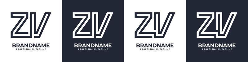 Simple ZV Monogram Logo, suitable for any business with ZV or VZ initial. vector