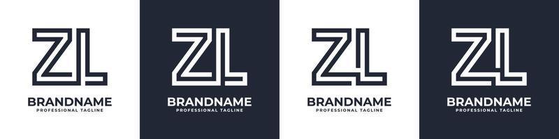 Simple ZL Monogram Logo, suitable for any business with ZL or LZ initial. vector