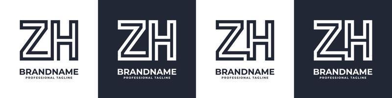 Simple ZH Monogram Logo, suitable for any business with ZH or HZ initial. vector